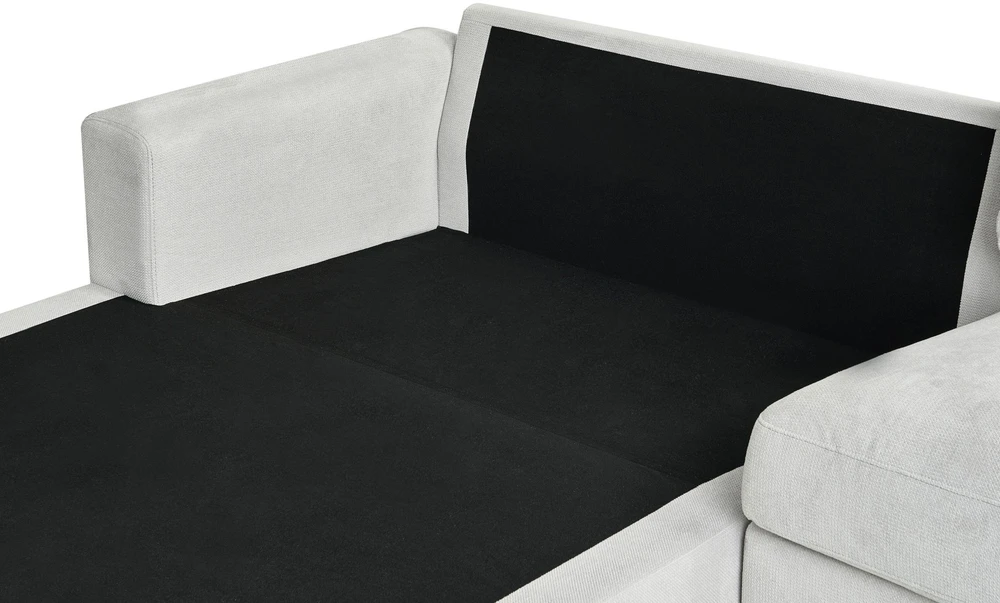 Beliani 3 vietų kampinė sofa MALOY, šenilas, šviesiai pilka, dešininė