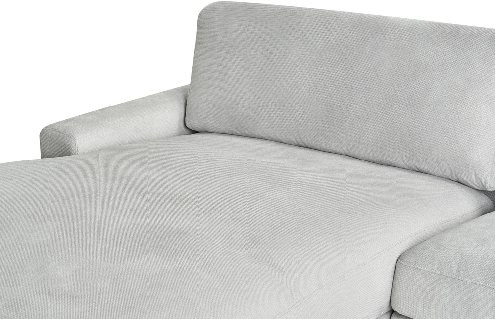 Beliani 3 vietų kampinė sofa MALOY, šenilas, šviesiai pilka, dešininė