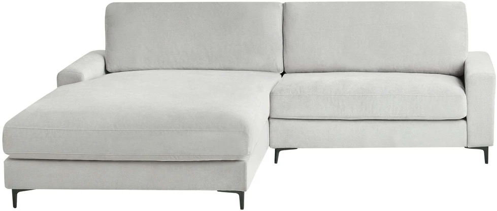 Beliani 3 vietų kampinė sofa MALOY, šenilas, šviesiai pilka, dešininė