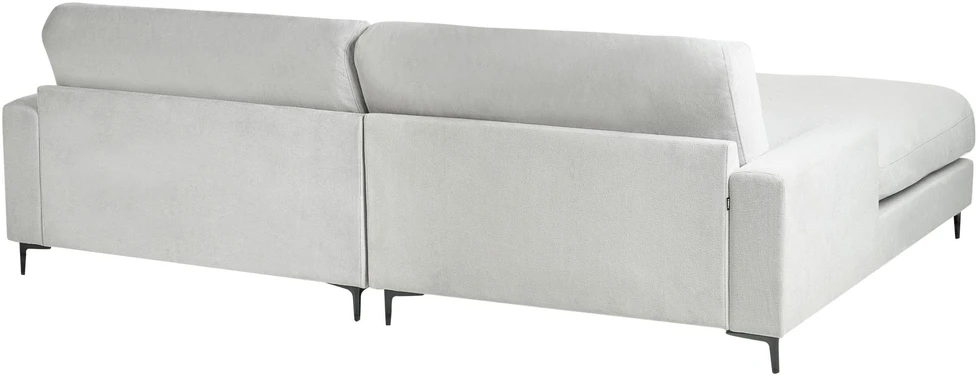 Beliani 3 vietų kampinė sofa MALOY, šenilas, šviesiai pilka, dešininė