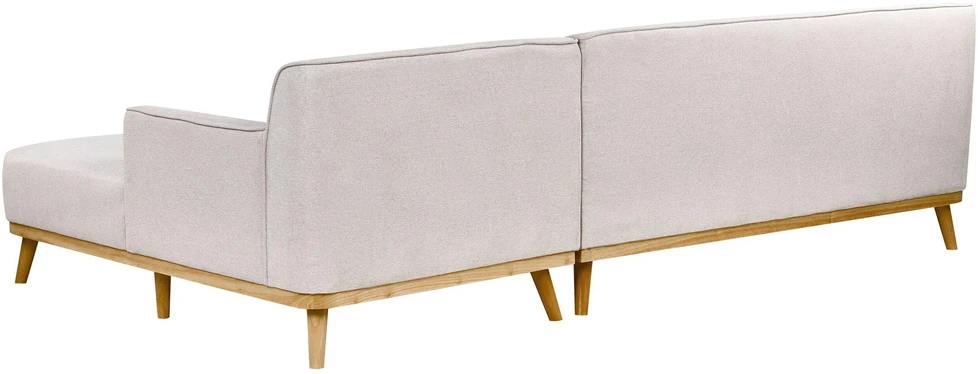 Beliani 3 vietų kampinė sofa SIMOS šviesiai pilka, kairinė
