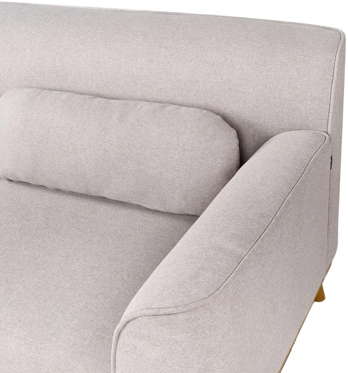 Beliani 3 vietų kampinė sofa SIMOS šviesiai pilka, kairinė