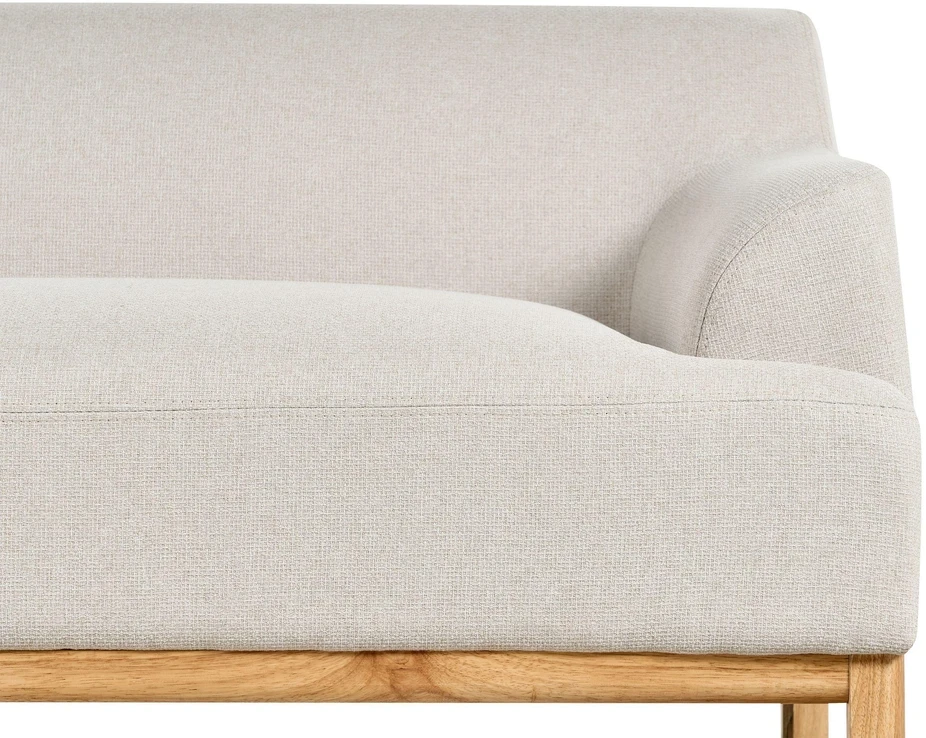 Beliani 3 vietų kampinė sofa SOSJO šviesiai smėlio spalvos, dešinė pusė