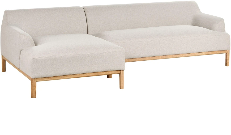 Beliani 3 vietų kampinė sofa SOSJO šviesiai smėlio spalvos, dešinė pusė