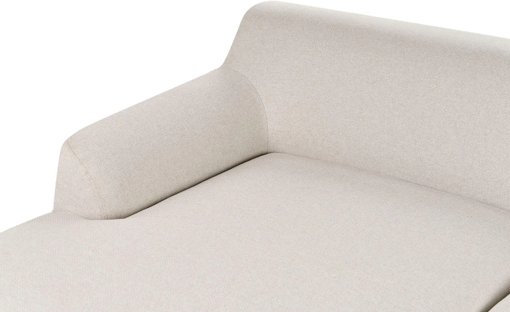 Beliani 3 vietų kampinė sofa SOSJO šviesiai smėlio spalvos, dešinė pusė