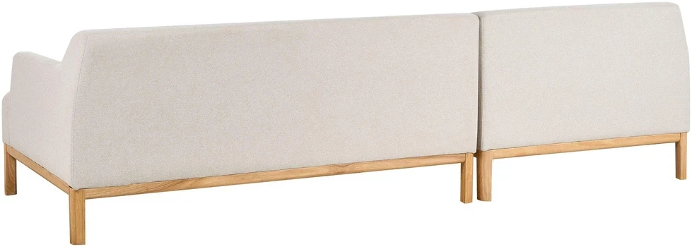 Beliani 3 vietų kampinė sofa SOSJO šviesiai smėlio spalvos, dešinė pusė