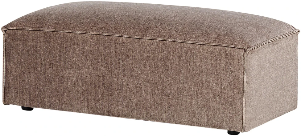 Beliani 3 vietų modulinė kampinė sofa HELLNAR su pufu, šviesiai ruda, dešininė