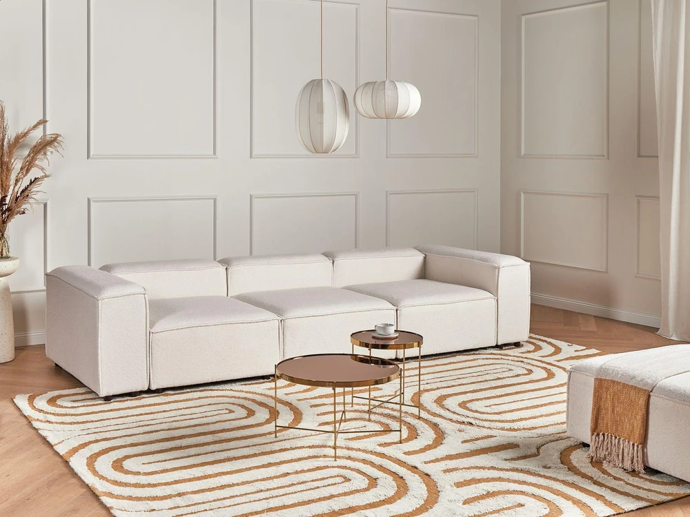 Beliani 3 vietų modulinė sofa ARDAL Boucle, balkšva