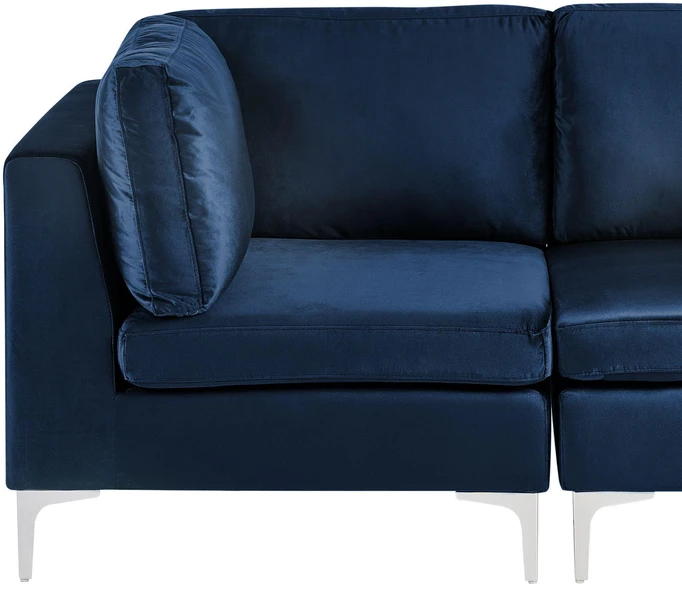 Beliani 3 vietų modulinė sofa EVJA, tamsiai mėlynas veliūras