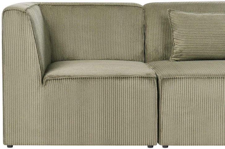 Beliani 3 vietų modulinė sofa LEMVIG, žalias velvetas
