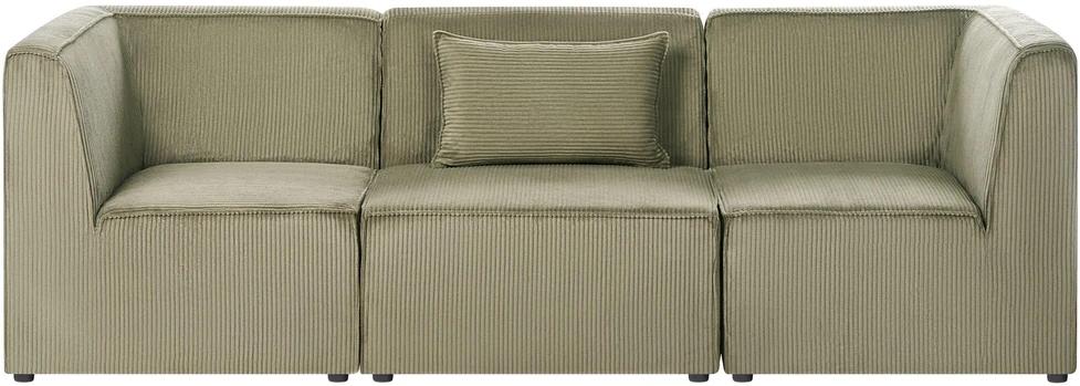 Beliani 3 vietų modulinė sofa LEMVIG, žalias velvetas