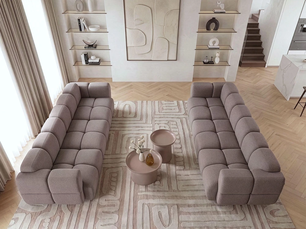 Beliani 3 vietų modulinė sofa MAKSABERG, smėlio pilkos spalvos
