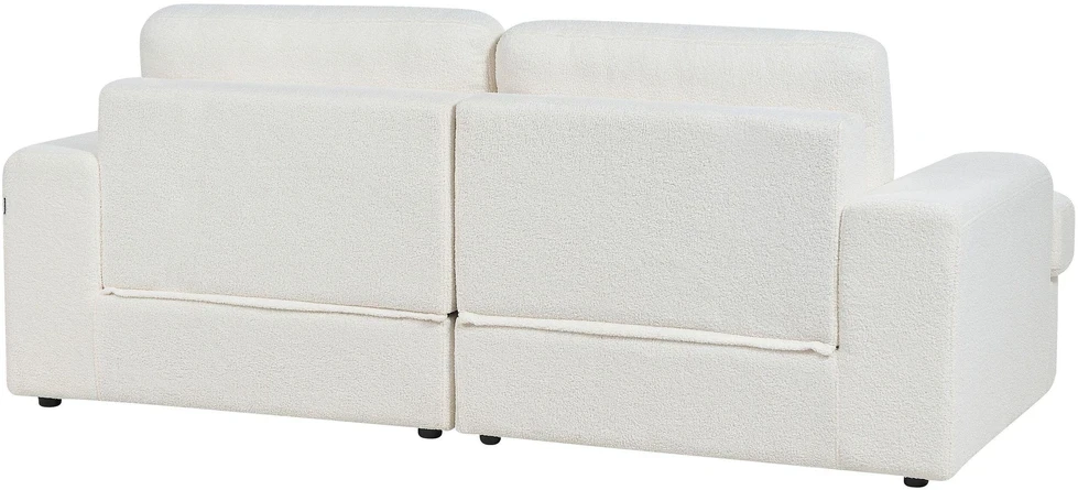 Beliani 3 vietų sofa ALLA Boucle, kreminė balta