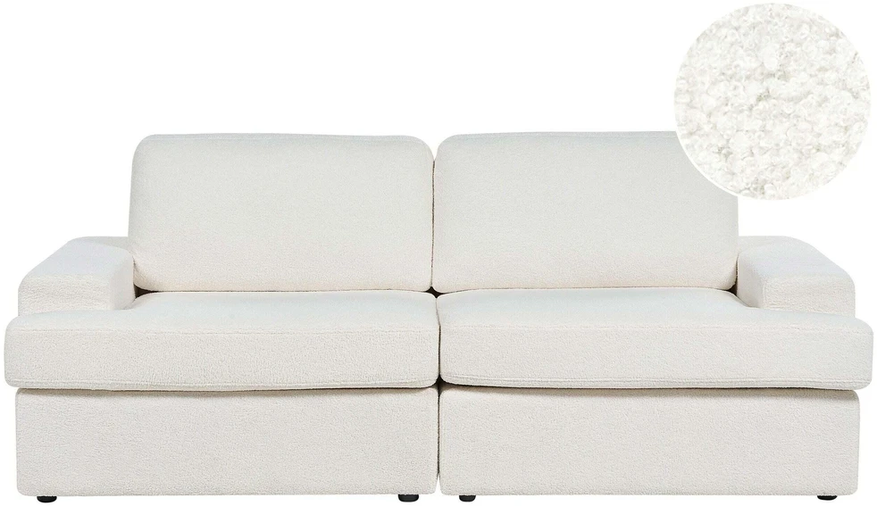 Beliani 3 vietų sofa ALLA Boucle, kreminė balta