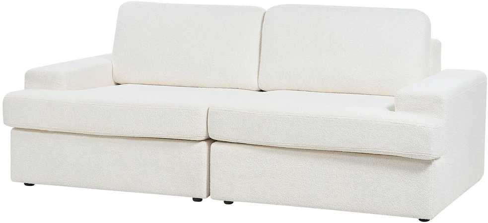 Beliani 3 vietų sofa ALLA Boucle, kreminė balta