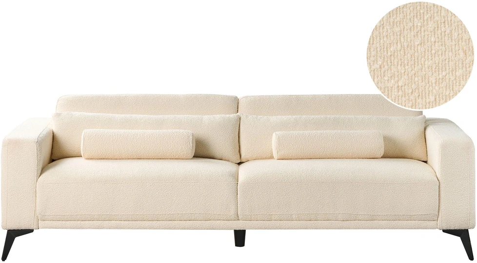 Beliani 3 vietų sofa ANGE Boucle, balta