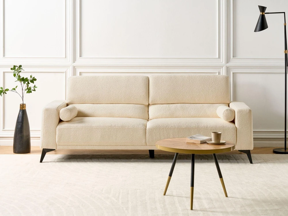 Beliani 3 vietų sofa ANGE Boucle, balta
