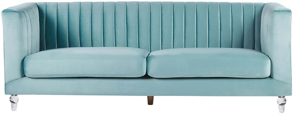 Beliani 3 vietų sofa ARVIKA aksominė mėlyna