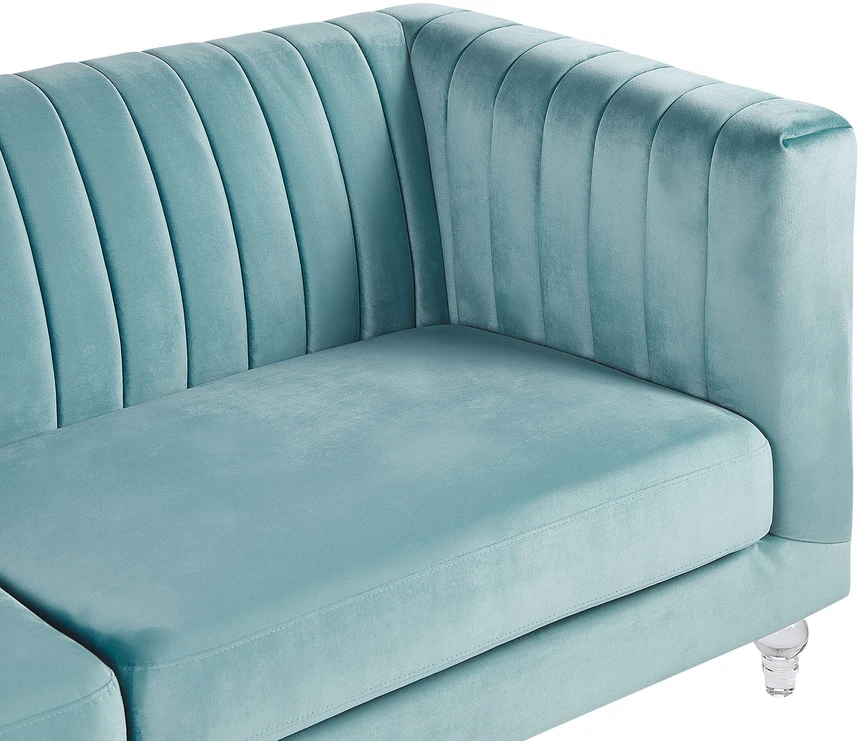 Beliani 3 vietų sofa ARVIKA aksominė mėlyna