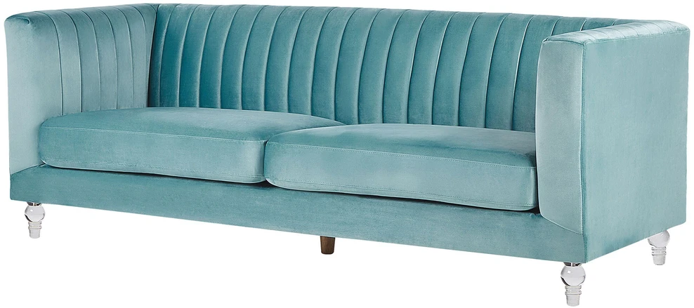 Beliani 3 vietų sofa ARVIKA aksominė mėlyna