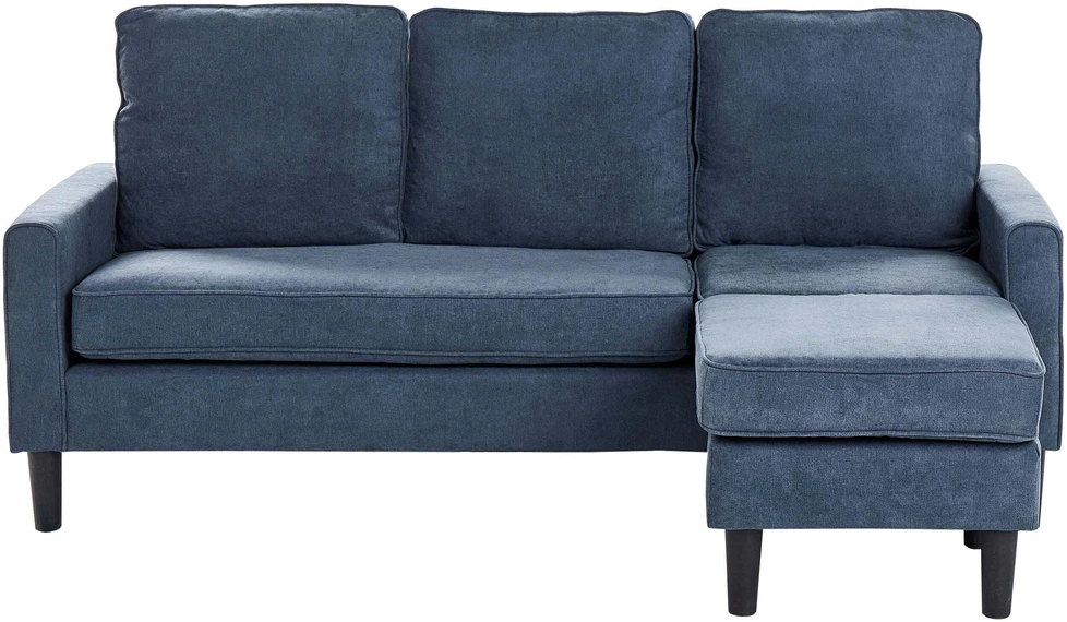 Beliani 3 vietų sofa AVESTA, tamsiai mėlyna su atrama kojoms
