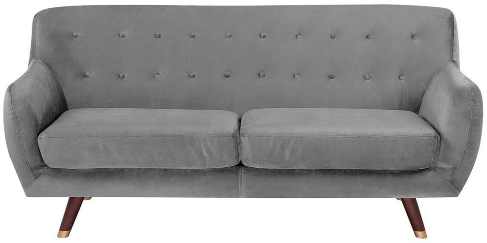 Beliani 3 vietų sofa BODO, aksominė, pilka