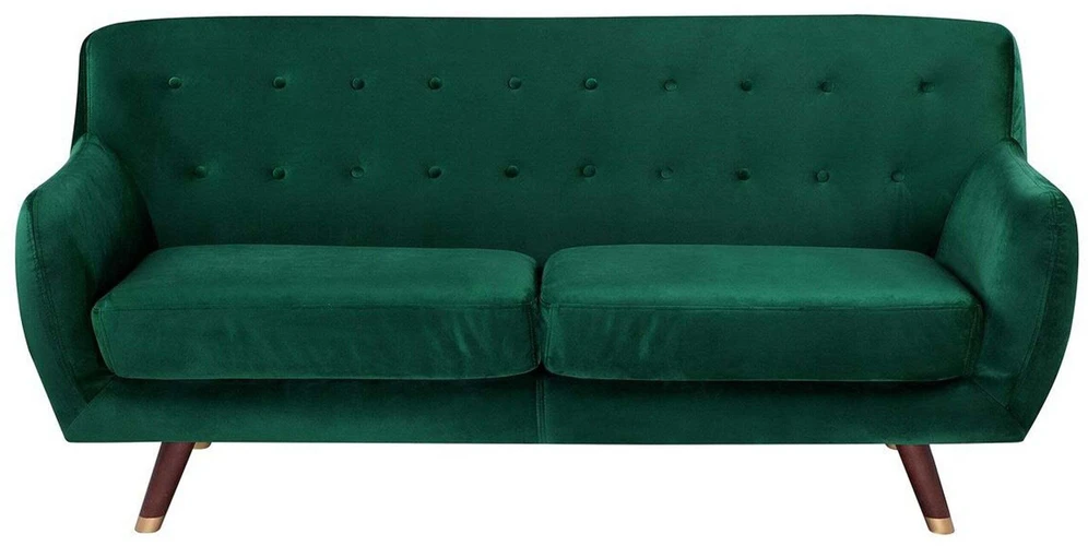 Beliani 3 vietų sofa BODO veliūrinė smaragdinė
