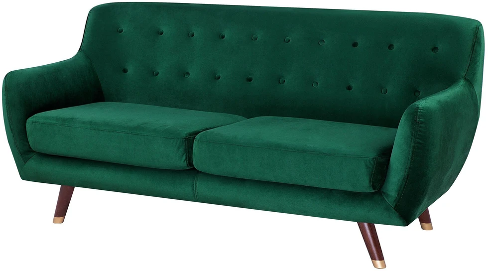 Beliani 3 vietų sofa BODO veliūrinė smaragdinė