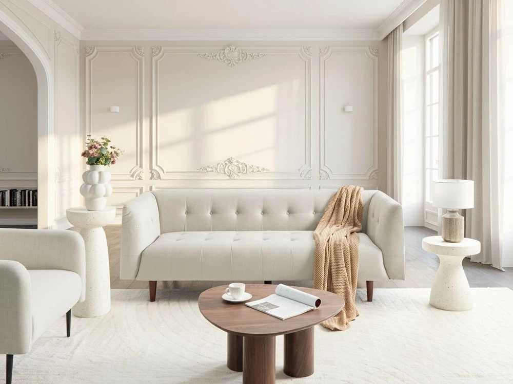 Beliani 3 vietų sofa BYSKE šviesiai smėlio spalvos