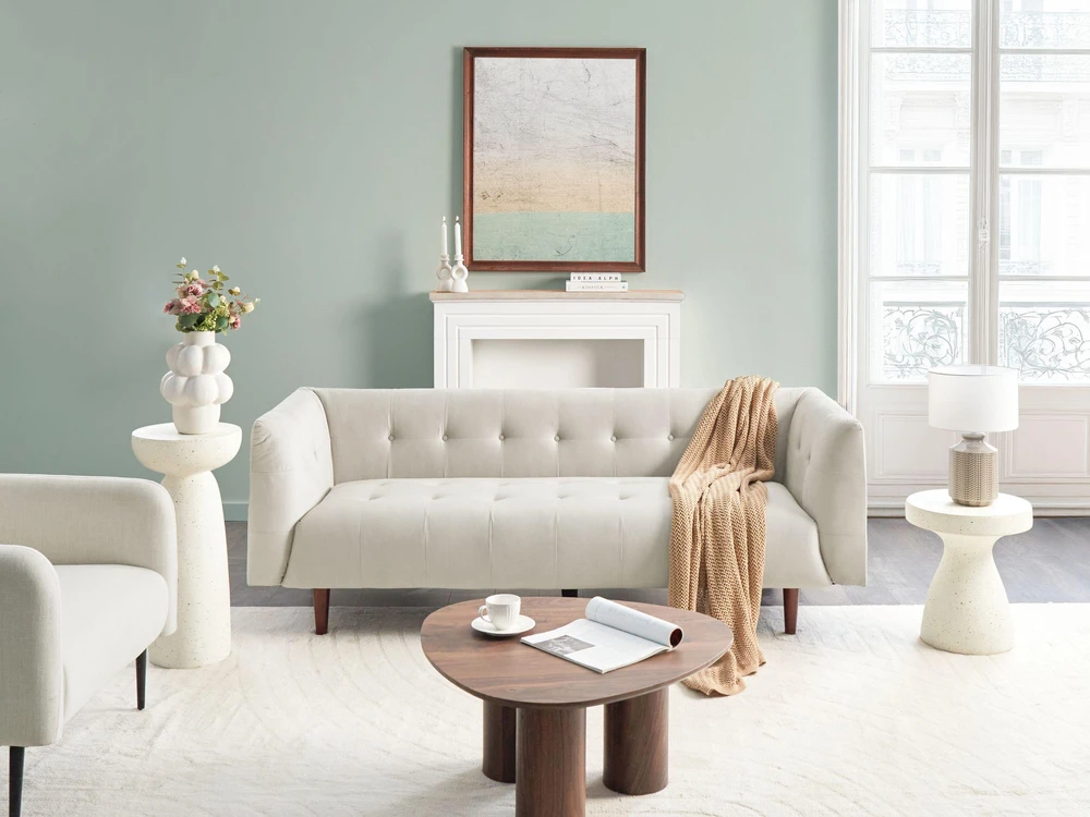 Beliani 3 vietų sofa BYSKE šviesiai smėlio spalvos