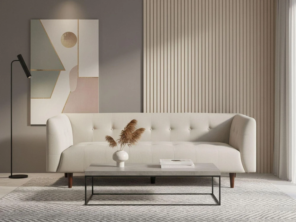 Beliani 3 vietų sofa BYSKE šviesiai smėlio spalvos