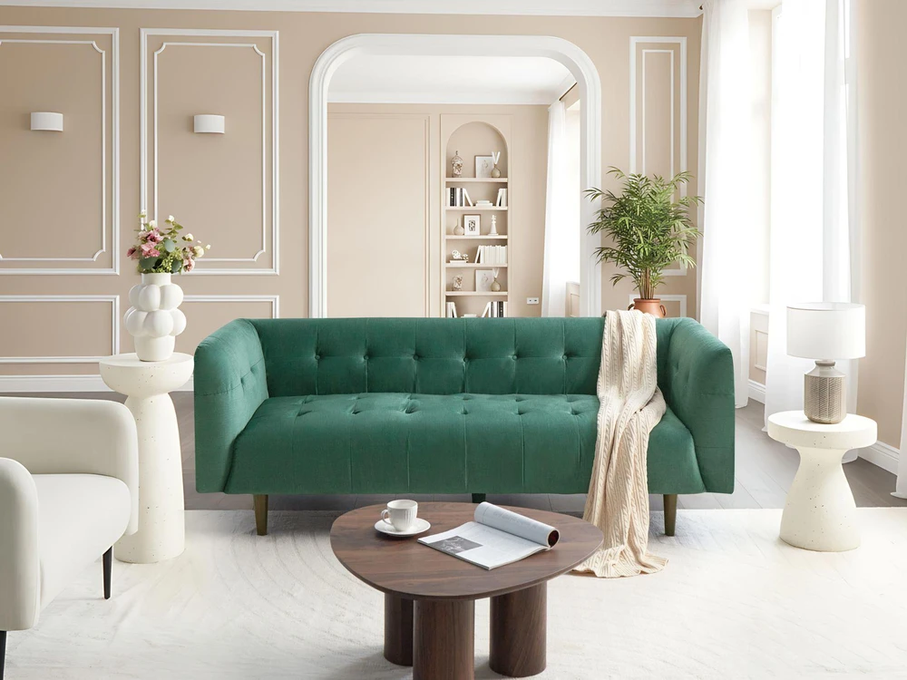 Beliani 3 vietų sofa BYSKE žalia
