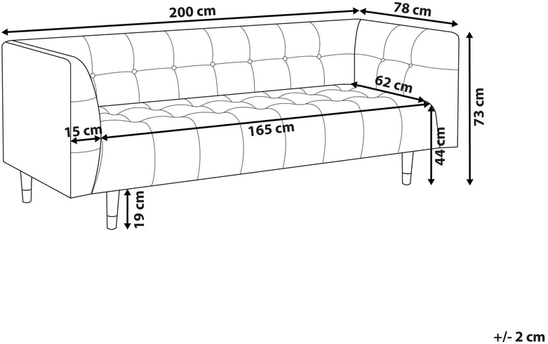 Beliani 3 vietų sofa BYSKE žalia