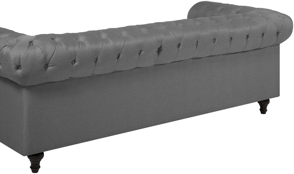 Beliani 3 vietų sofa CHESTERFIELD šviesiai pilka