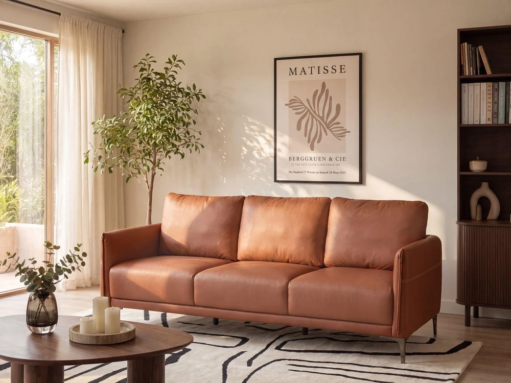 Beliani 3 vietų sofa CILENS Aukso ruda