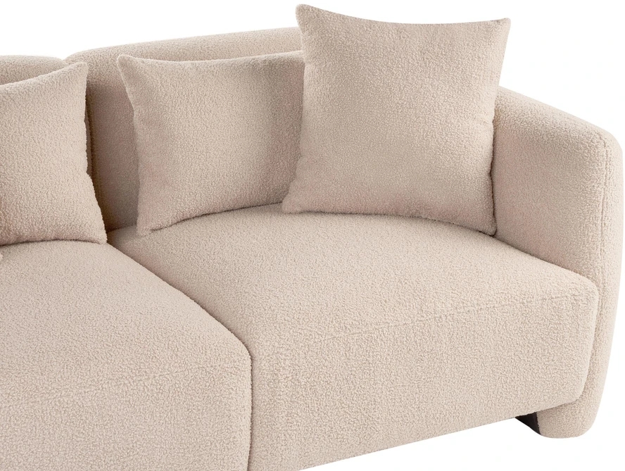 Beliani 3 vietų sofa EKENES Boucle smėlio spalvos