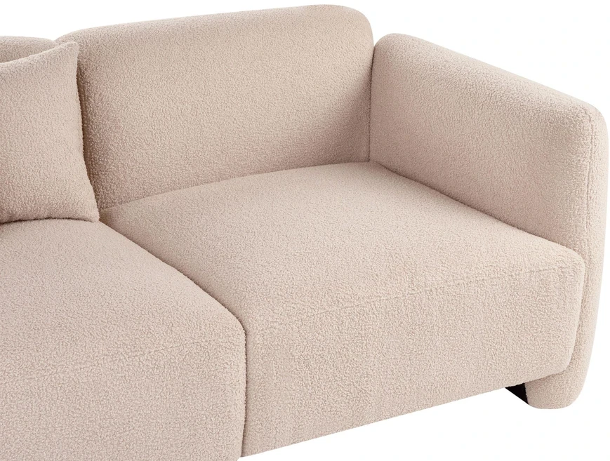 Beliani 3 vietų sofa EKENES Boucle smėlio spalvos