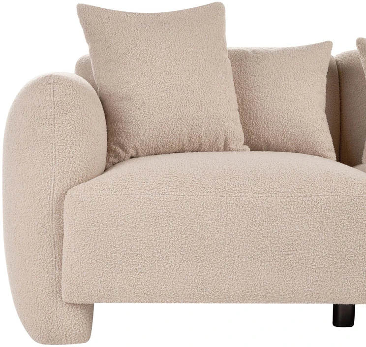 Beliani 3 vietų sofa EKENES Boucle smėlio spalvos