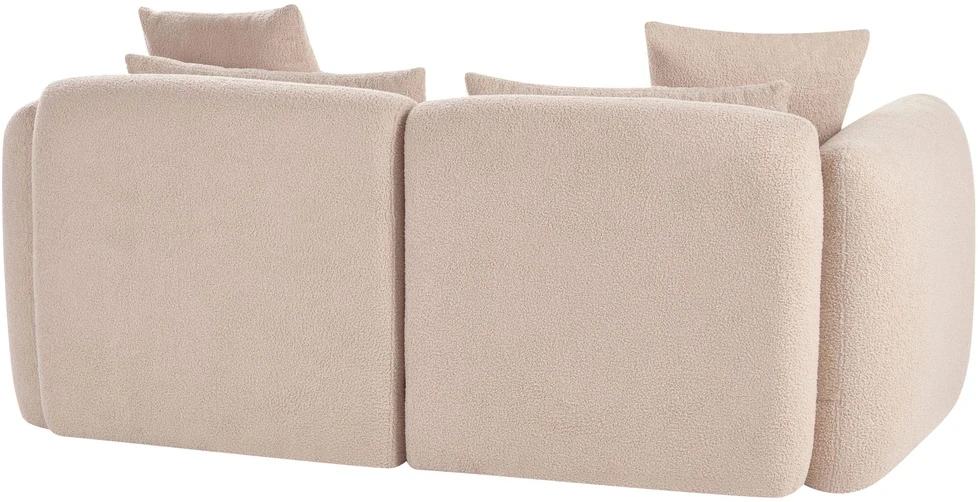 Beliani 3 vietų sofa EKENES Boucle smėlio spalvos