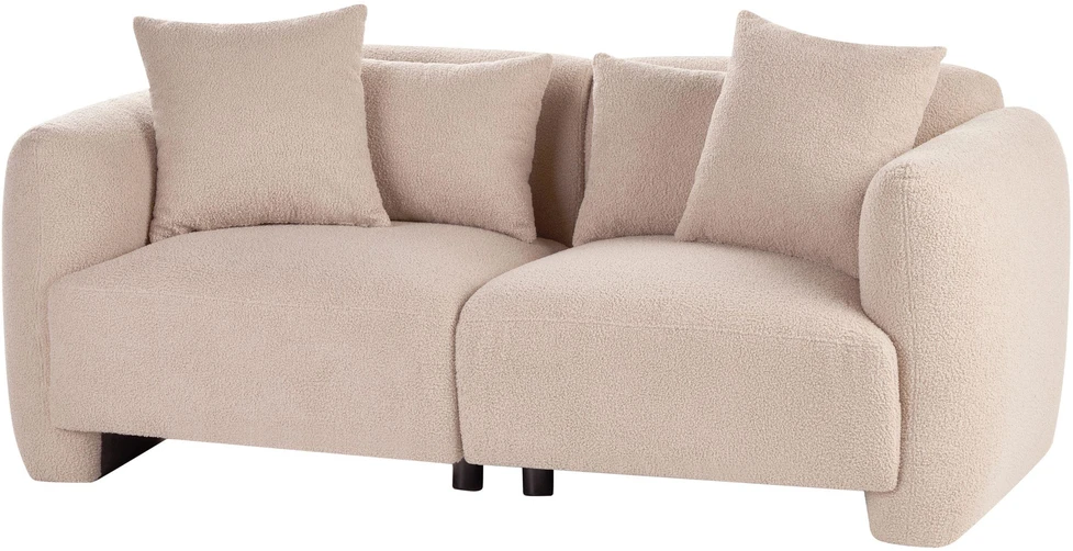 Beliani 3 vietų sofa EKENES Boucle smėlio spalvos