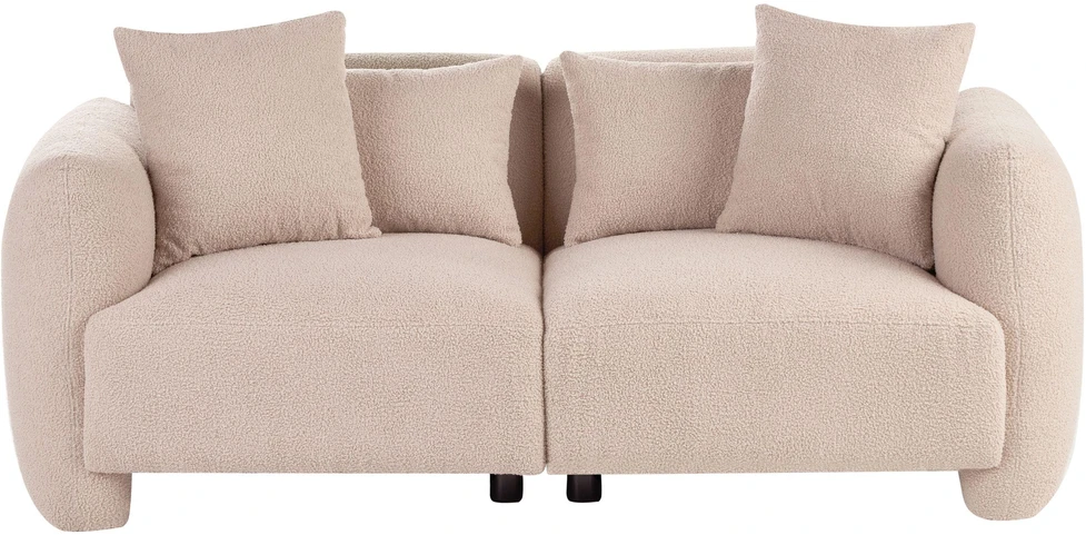 Beliani 3 vietų sofa EKENES Boucle smėlio spalvos