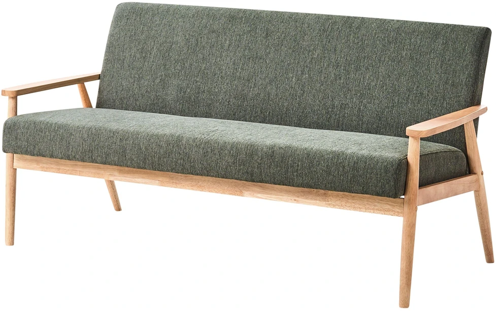 Beliani 3 vietų sofa ESRUM šviesiai ruda/žalia