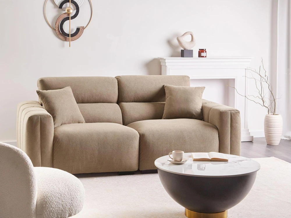 Beliani 3 vietų sofa FAUSKAN šviesiai ruda