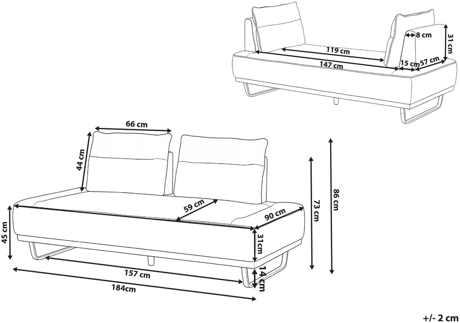 Beliani 3 vietų sofa FAXEN juoda