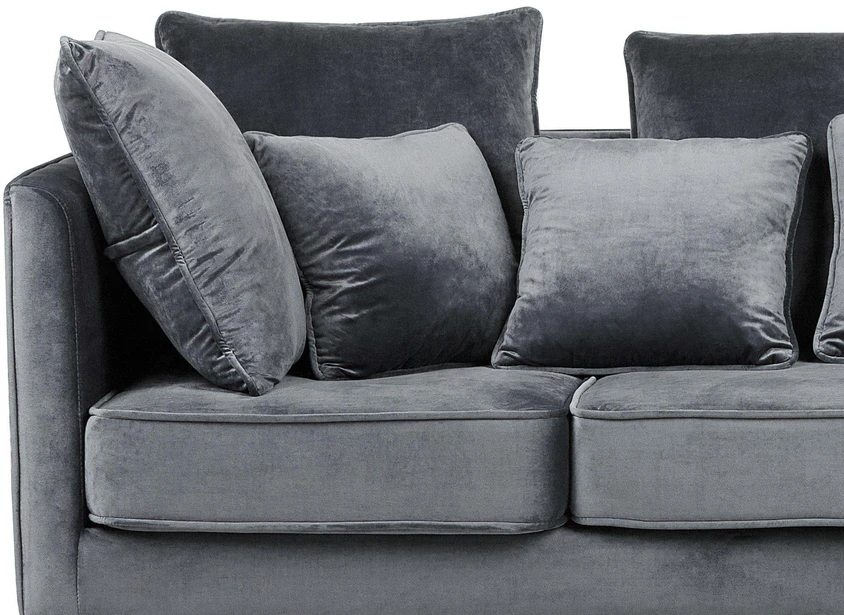 Beliani 3 vietų sofa FENSTAD, veliūrinė, pilka