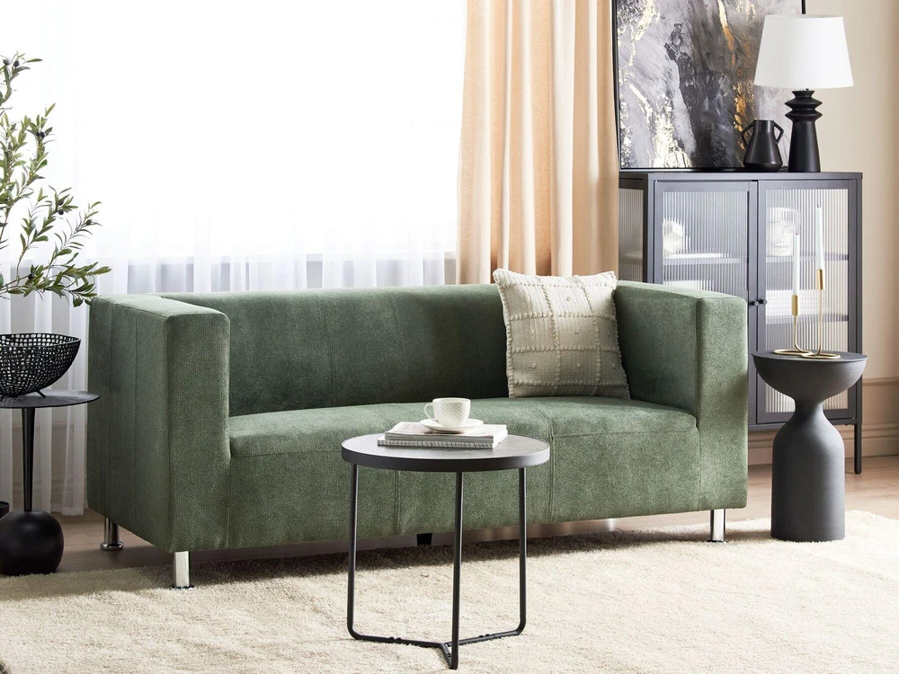 Beliani 3 vietų sofa FLORO, šenilinė, šviesiai žalia