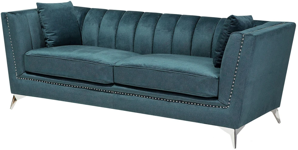 Beliani 3 vietų sofa GAULA, veliūrinė, žydra