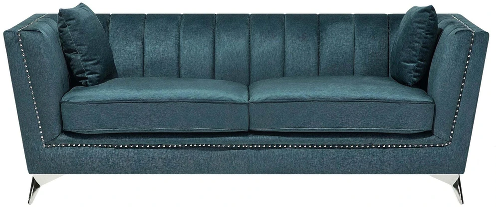 Beliani 3 vietų sofa GAULA, veliūrinė, žydra