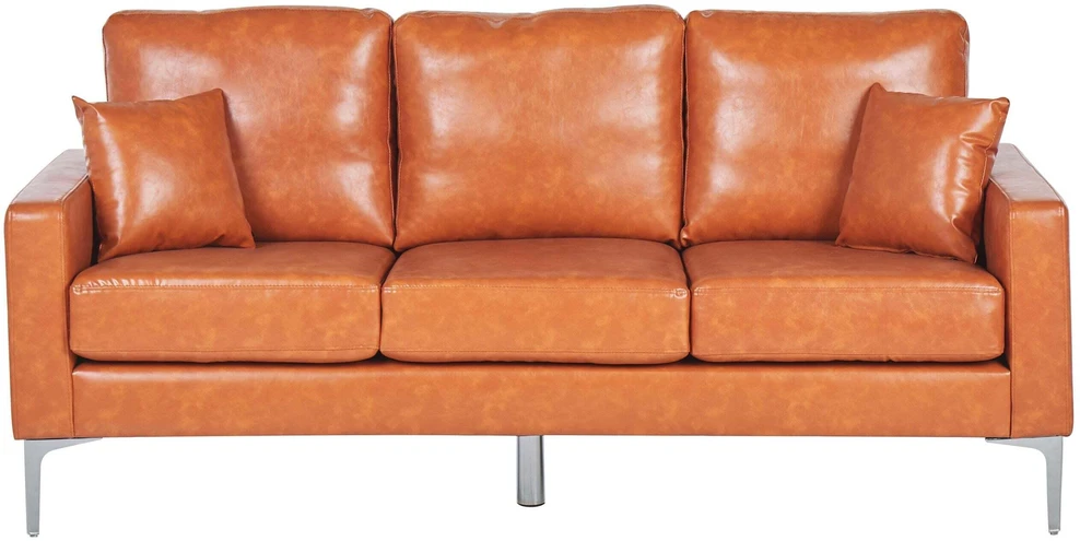 Beliani 3 vietų sofa GAVLE dirbtinė oda auksinė ruda