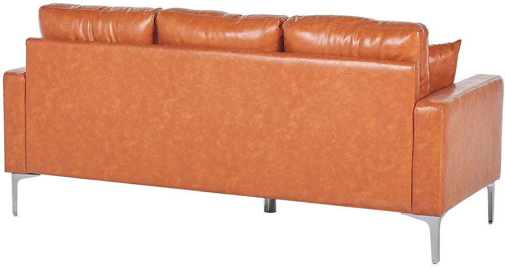 Beliani 3 vietų sofa GAVLE dirbtinė oda auksinė ruda